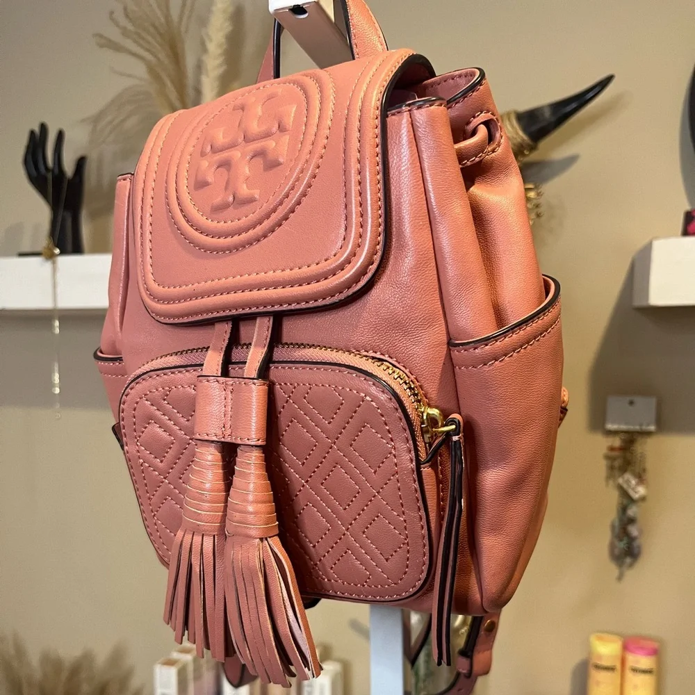 NWOT Tory Burch Fleming Mini Pink Leather Backpack - Picture 6 of 14